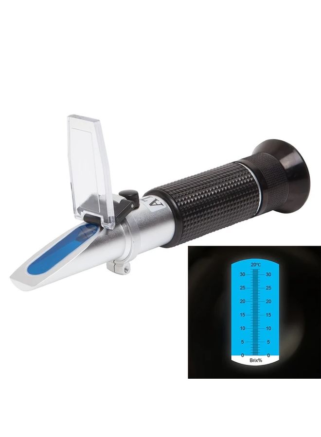 Black Handheld Refractometer Brix 0 To 32 Percent For Fruit Vegetable Honey - Image 1