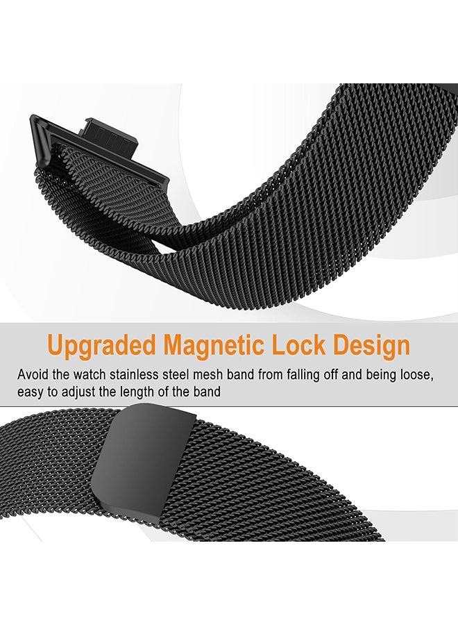 O Ozone Strap Compatible with Huawei Watch Fit 4 / Fit 4 Pro/Fit 3, Metal Mesh with Magnetic Closure, Magnetic Milanese Loop Replacement for Men Women- Black - Image 5