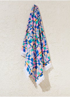 Jenna Checkerboard Multi Cotton Beach Towel