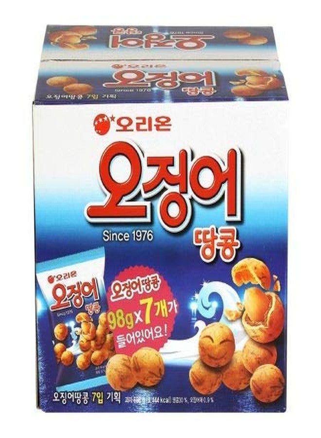 Orion Korean Orion Peanut & Squid Ball Value Pack 1 Box (98g X 7ea) 오징어 땅콩 - Image 1