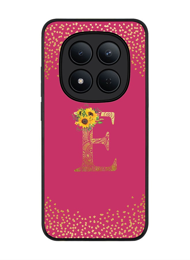 For Xiaomi Redmi Note 15 Pro 5G Case,Slim fit Camera Protection, Shockproof Thin Phone cover  - Custom Floral Monogram - E ( Deep Pink )