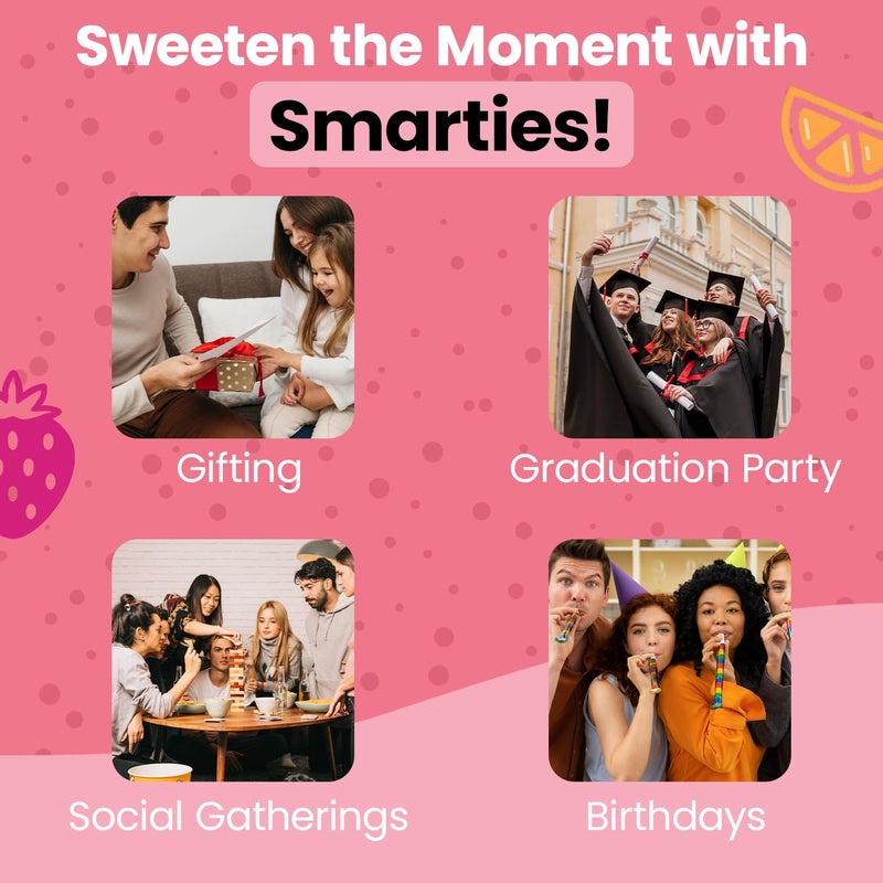 Smarties Candy Mega Rolls - Gluten & Vegan Free - Assorted Flavor Treat - Peanut Free Plant Derived Ingredients - Ideal Halloween Candy - Individually Wrapped Bulk Candy - 54oz Box (Pack of 1) - Image 5