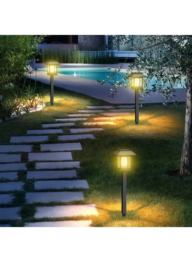 4PCS Outdoor Garden Solar Pathway Lights, Retro Waterproof Landscape Lamps for Courtyard, Grassland - Image 2