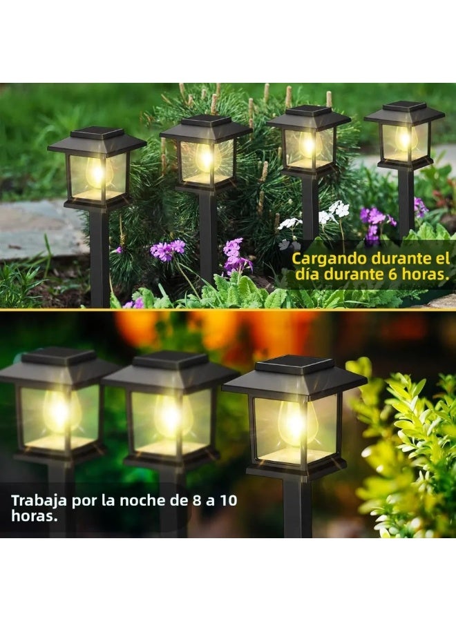 4PCS Outdoor Garden Solar Pathway Lights, Retro Waterproof Landscape Lamps for Courtyard, Grassland - Image 5