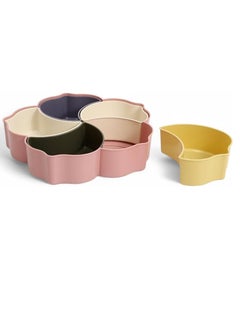 Plan A Flower Design Serving Plate, Divided 5 Compartments with Clear Lid with Gold Frame.Ideal for Serving Desserts, Nuts, and Treats Add a Sophisticated Touch to Your Hospitality (Purple with Gold Frame)  - Image 4
