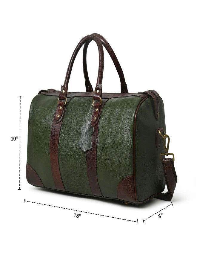 Adyan Travel Duffel Bag Luggage for Sports Gym-Leather Duffle Bag for Men and Women-Carry on Weekender Luggage Overnight Bags for Men, Dark Green, Medium - Image 5