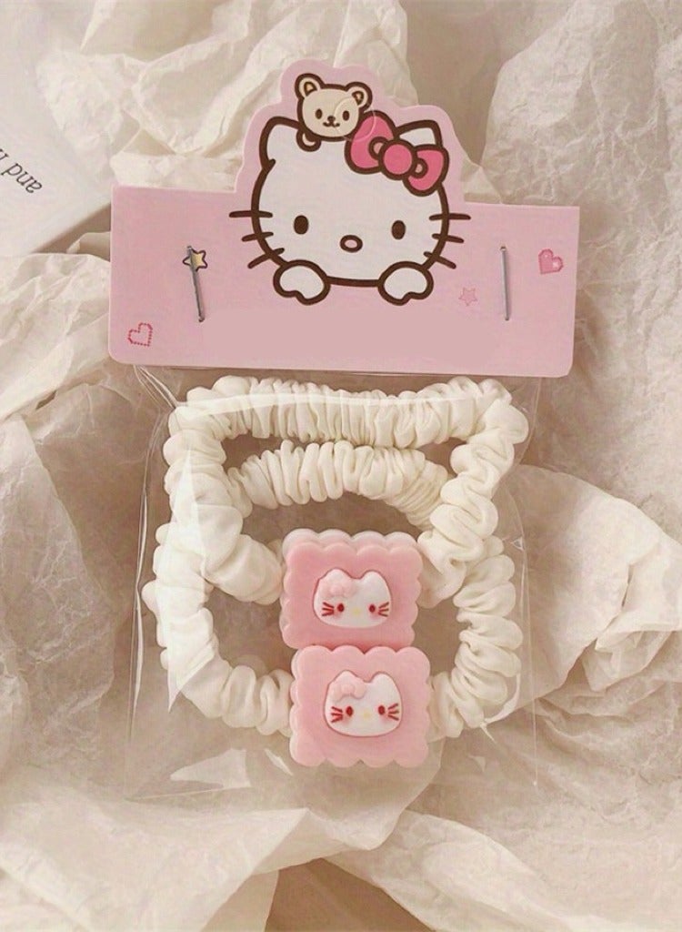 12pcs Pink Cartoon Cat Style Hair Clips Set, Cute Cat Hair Clips and Hairbands for Girls, Sweet and Beautiful Hair Accessories - Image 5