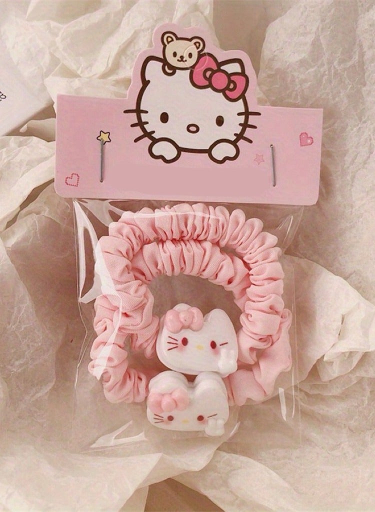 12pcs Pink Cartoon Cat Style Hair Clips Set, Cute Cat Hair Clips and Hairbands for Girls, Sweet and Beautiful Hair Accessories - Image 3
