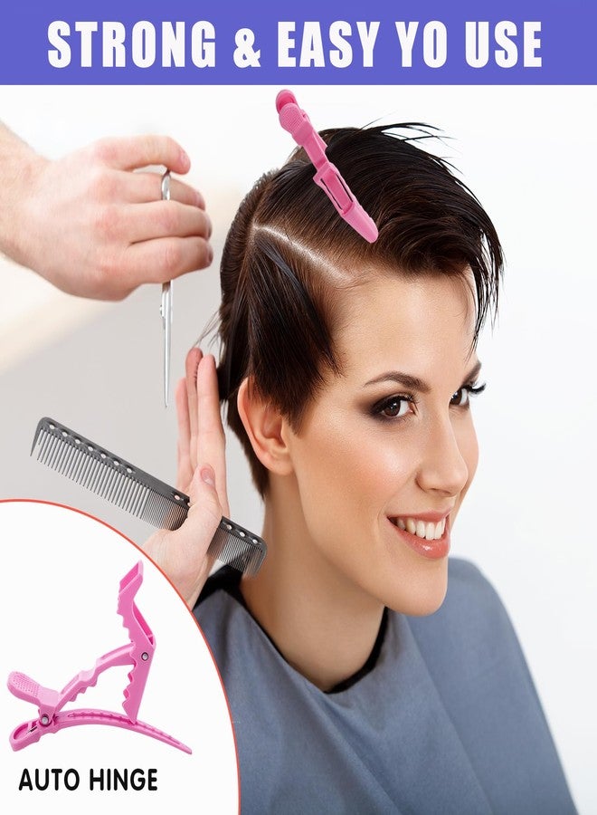 EXTRAPINS 50Pcs Alligator Hair Clips,Professional Hair Styling Clips for Styling Sectioning,Plastic Non Slip Hair Clips for Women with Wide Teeth & Double-Hinged Design(Pink) - Image 4