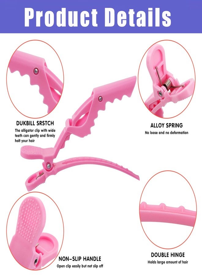 EXTRAPINS 50Pcs Alligator Hair Clips,Professional Hair Styling Clips for Styling Sectioning,Plastic Non Slip Hair Clips for Women with Wide Teeth & Double-Hinged Design(Pink) - Image 3