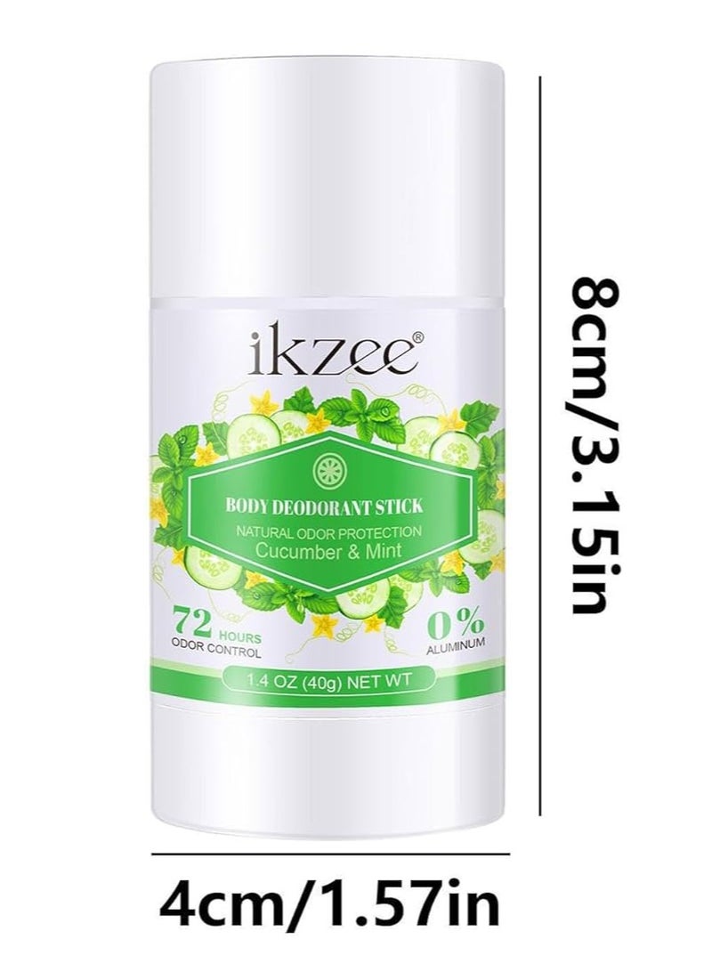 IKZEE Whole Body Deodorant Stick Cucumber and Mint 72 Hour Odor Control Aluminum Free Baking Soda Free Natural Scented Skin Safe for Armpit and Other Parts Odor Control Cream 40g - Image 5