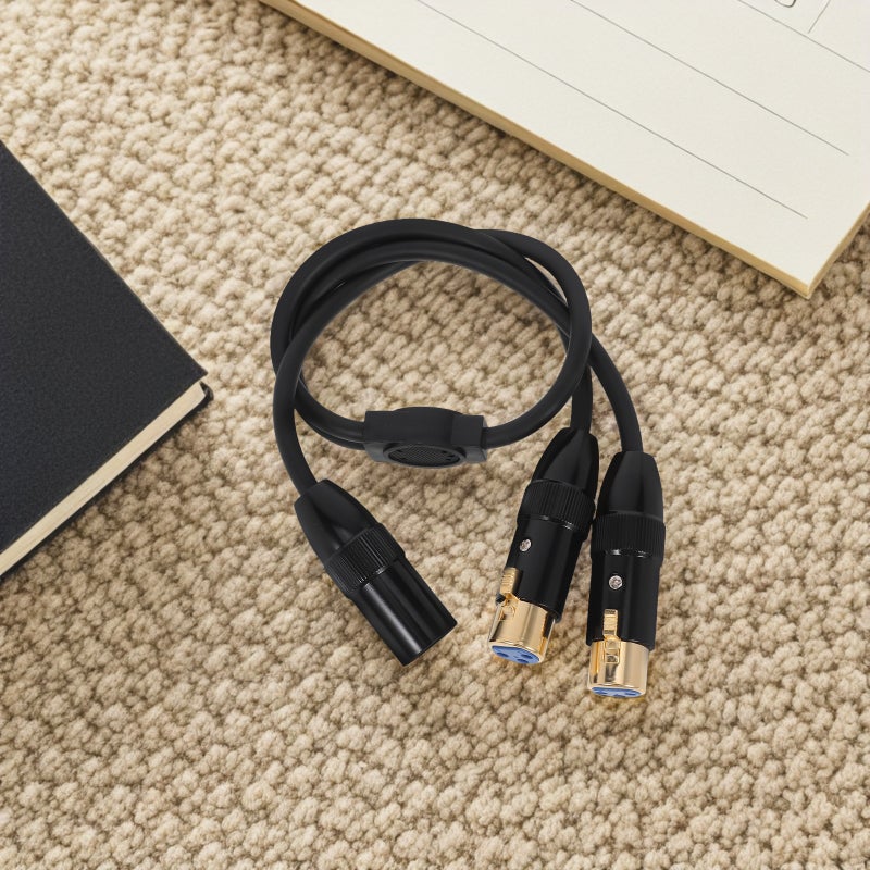 Male To Dual Female Y Splitter Cable 3 Pin Combiner Y Cord Balanced Microphone Adaptor for Home Car Office Audio - Image 5