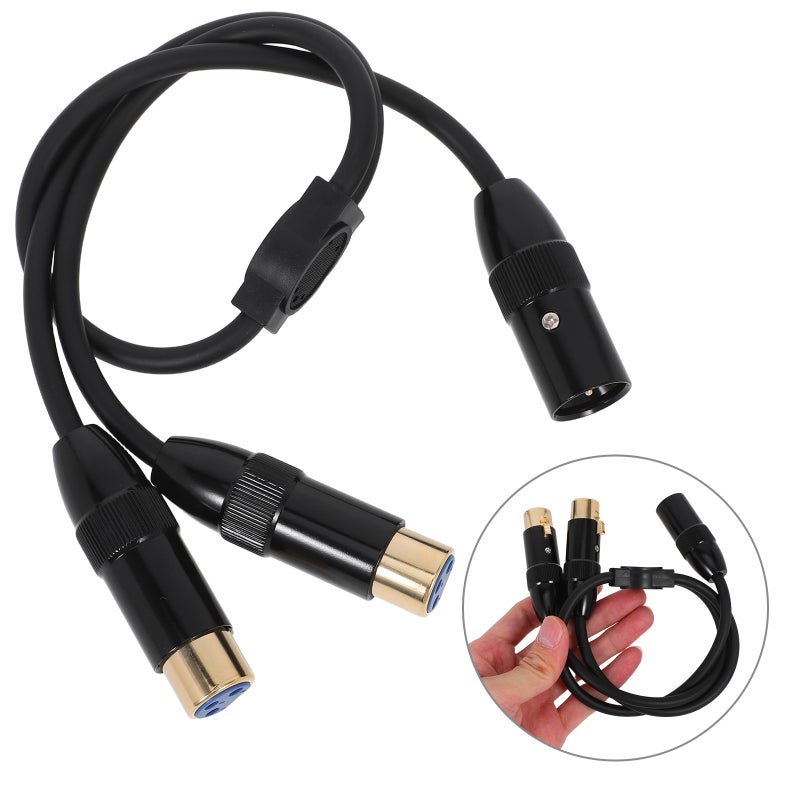 Male To Dual Female Y Splitter Cable 3 Pin Combiner Y Cord Balanced Microphone Adaptor for Home Car Office Audio - Image 1