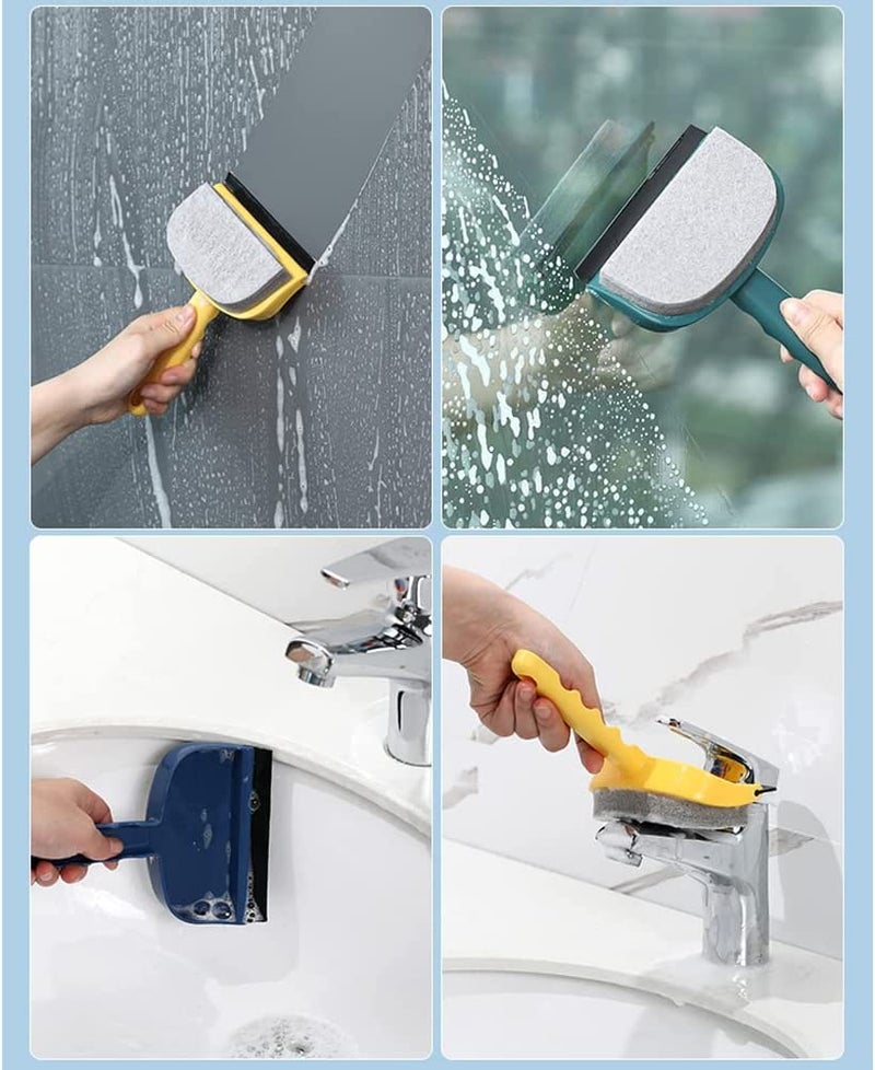 DHRUSIMI Glass Window Squeegee Cleaner Cleaning Sponge with Handle 2 in 1 Detachable Window Cleaning Sponge for Car Windshield Window Bathroom Mirrors & Kitchen Tile Cleaning Tool Pack of 1 (Yellow) - Image 5