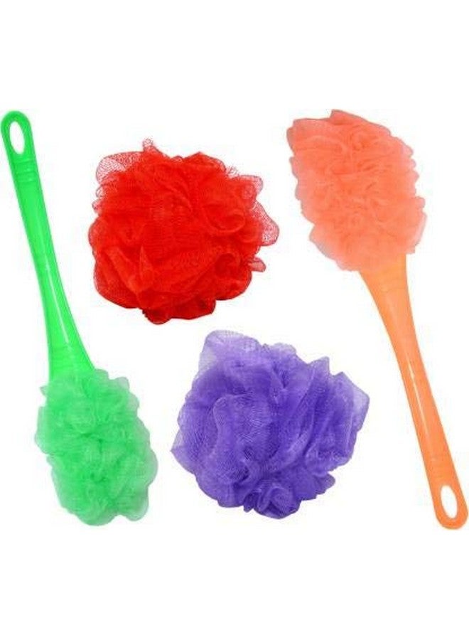 Shri Radhe Traders Bath Shower Loofah Sponge Pouf Body Scrubber Exfoliator| Bathing Loofah for Men and Women Pack of 2 - Image 1