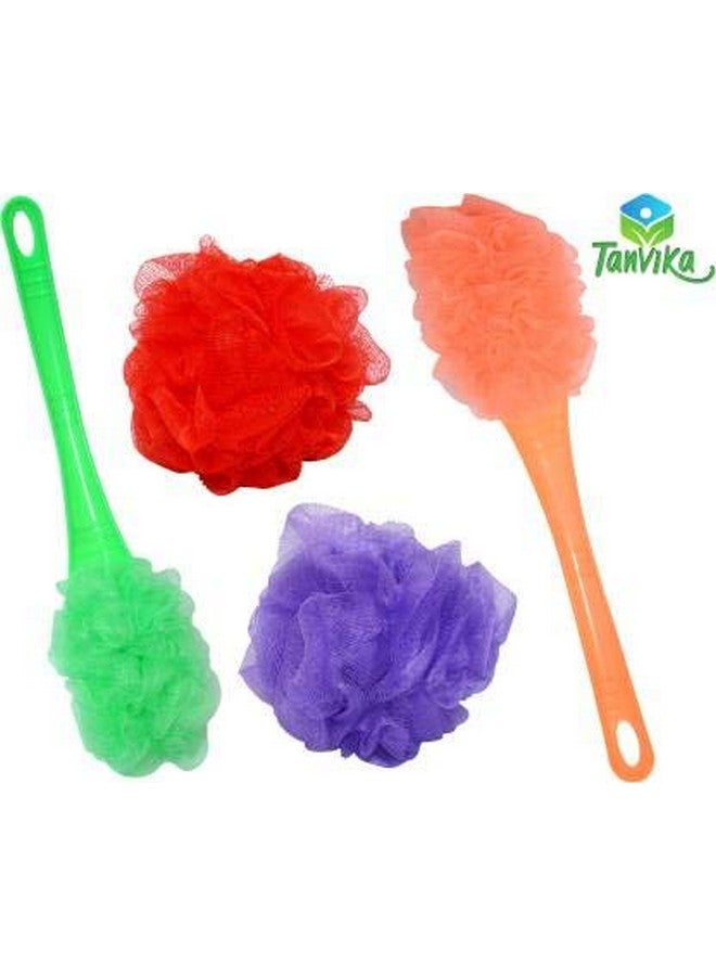 Shri Radhe Traders Bath Shower Loofah Sponge Pouf Body Scrubber Exfoliator| Bathing Loofah for Men and Women Pack of 2 - Image 3