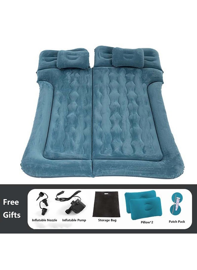 Sharpdo 7-Pieces Air Mattress Inflatable Bed for Car Travel and Camping with 2 Pillows 180K Blue  - Image 1