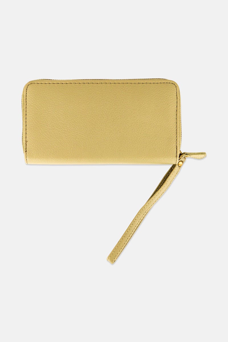 WHITE MOUNTAIN Women Brand Pebble Logo Zip Around Wallet, Light Olive - Image 2