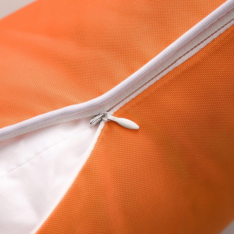 Phantoscope Pack of 2 Outdoor Waterproof Solid Throw Decorative Pillow Cover Decorative Square Outdoor Pillows Cushion Case Patio Pillows for Couch Tent, Orange 12x20 inches 30x50 cm - Image 3