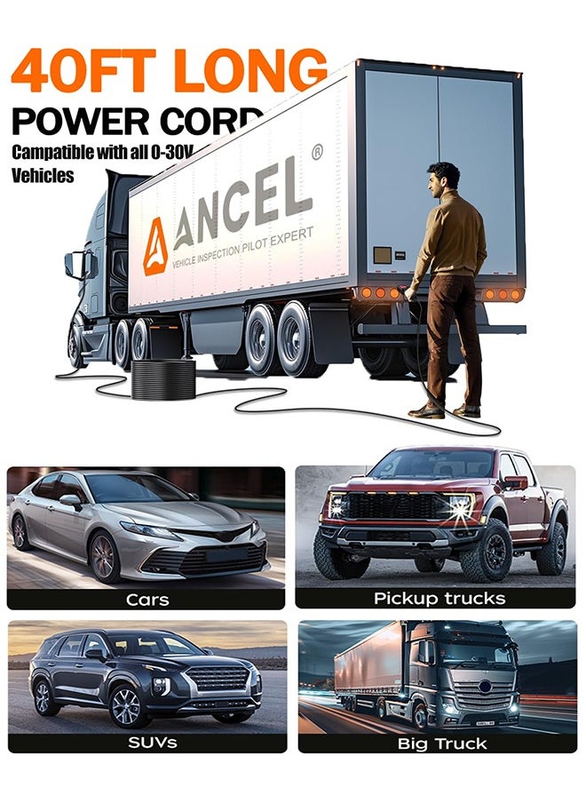 أنسيل - جهاز اختبار الدائرة الكهربائية للسيارات ANCEL PB100، جهاز اختبار مسبار الدائرة الكهربائية 12-24 فولت، جهاز تحديد الدوائر الكهربائية المفتوحة والمختصرة، جهاز اختبار مقاومة الصمام الثنائي للجهد المتردد والمستمر، أداة تنشيط المكونات، كابل بطول 40 قدمًا - Image 1
