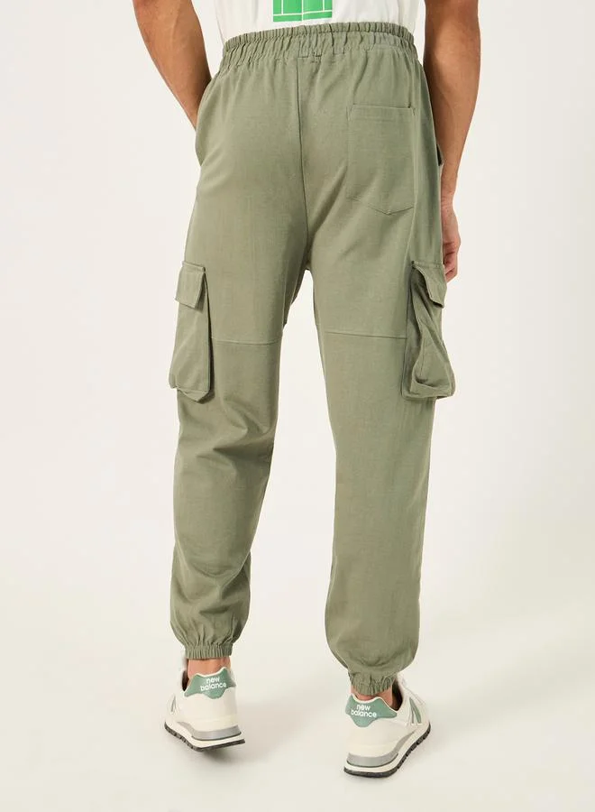 Styli Oversized Cut and Sew Detail Cargo Joggers