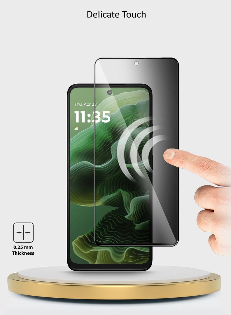 Wtech Motorola Moto G35 5G 2024 / Motorola Moto G05 4G 2025 / Motorola Moto G15 4G 2025 Premium E2E Series Privacy Full Glue Full Cover Tempered Glass Screen Protector (MSGECP) - Clear/Black - Image 4