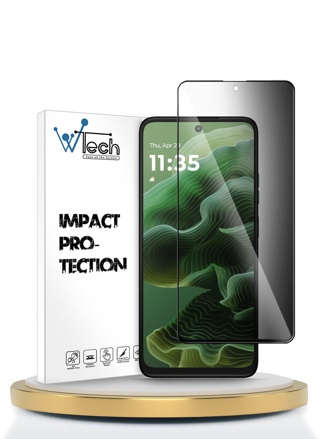 Motorola Moto G35 5G 2024 / Motorola Moto G05 4G 2025 / Motorola Moto G15 4G 2025 Premium E2E Series Privacy Full Glue Full Cover Tempered Glass Screen Protector (MSGECP) - Clear/Black
