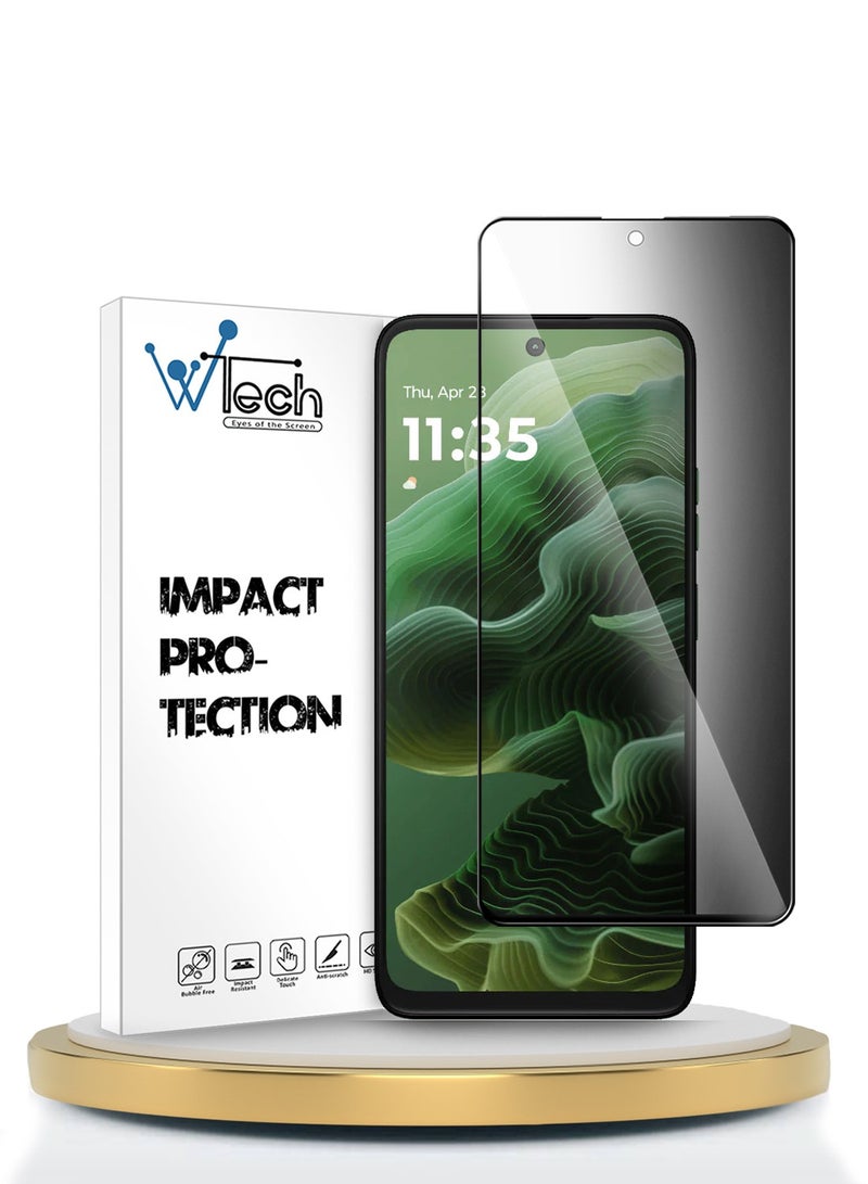 Wtech Motorola Moto G35 5G 2024 / Motorola Moto G05 4G 2025 / Motorola Moto G15 4G 2025 Premium E2E Series Privacy Full Glue Full Cover Tempered Glass Screen Protector (MSGECP) - Clear/Black - Image 1