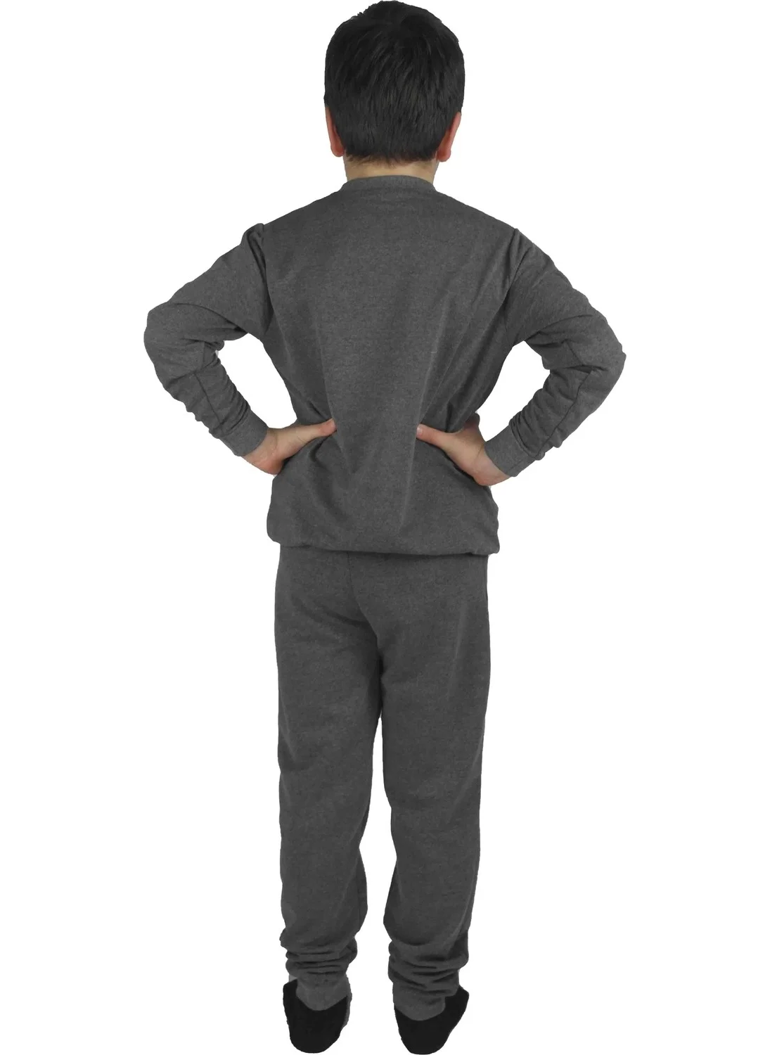 Bluence Men's Waiter Printed Anthracite Cotton Tracksuit Set