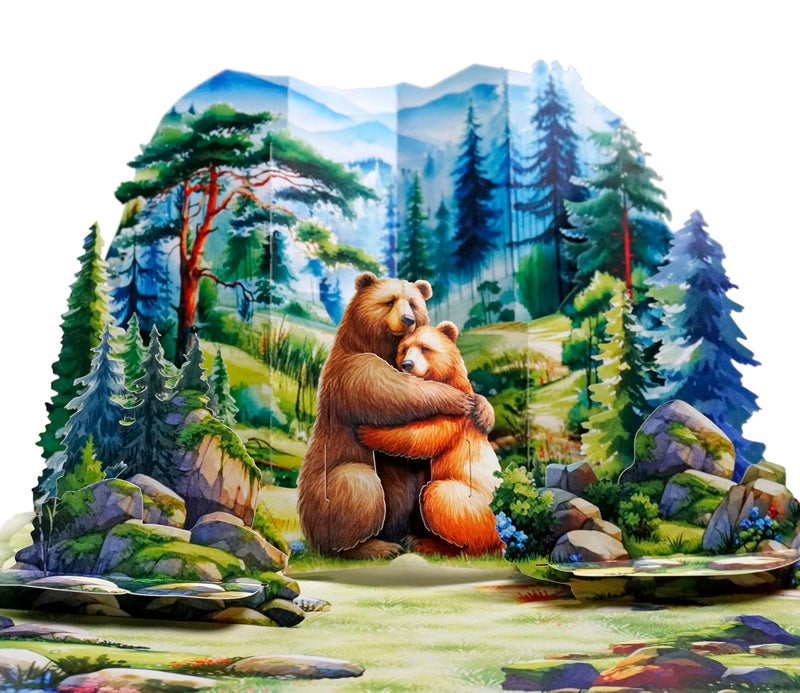 CUT POPUP.COM CUTPOPUP Valentines Day Card, Anniversary Card Pop Up, 3D Couple Greeting, Animal Love Gift for Her, Wife, Husband, Him, All Occassions (Bears) - Image 1