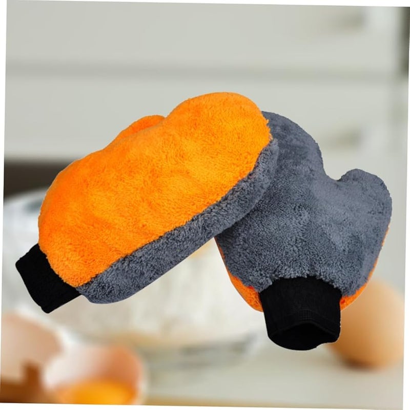 قفاز غسيل السيارات من الألياف الدقيقة ذو الجانب المزدوج مع قفازات الفرو عالية الكثافة للتنظيف دون خدش - Image 4