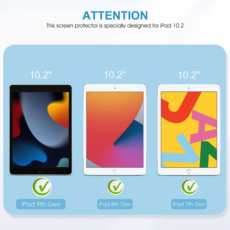 SPARIN 3 Pack Screen Protector for iPad 9th 8th 7th Generation 10.2 inch, Tempered Glass Compatible with iPad 9 8 7 (2021 2020 2019) - Image 3