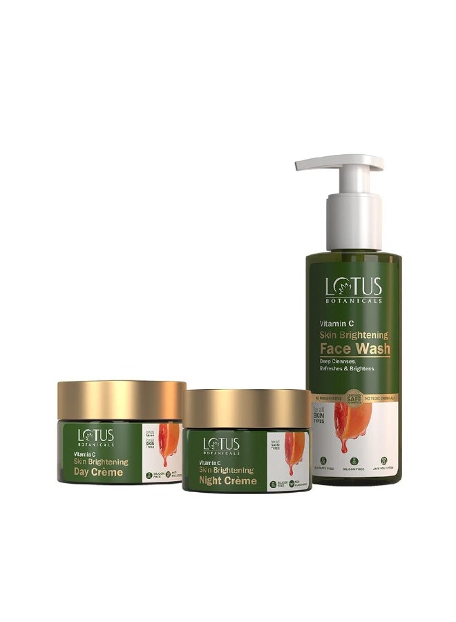لوتس بوتنيكال مجموعة "لوتس بوتانيكالز" (Lotus Botanicals) للعناية النهارية والليلية | فيتامين C | غسول للوجه (100 مل) | كريم نهاري (50 جم) | كريم ليلي (50 جم) | مجموعة متكاملة (عبوة من 3 منتجات) - Image 1