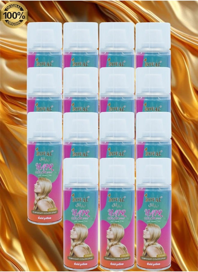 ROVAL - 15 Pieces Roval Temporary Hair Color Spray Gold Yellow 125ml - Image 1