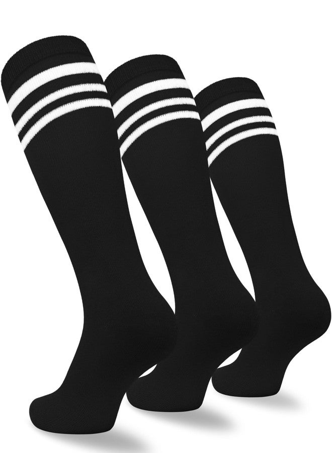 سارفيل جوارب كرة قدم للأطفال الصغار مقاس 4-5 سنوات، جوارب كرة قدم للأطفال من 4 إلى 6 سنوات، جوارب بيسبول للأطفال الصغار، جوارب بيسبول سوداء للأولاد. - Image 1