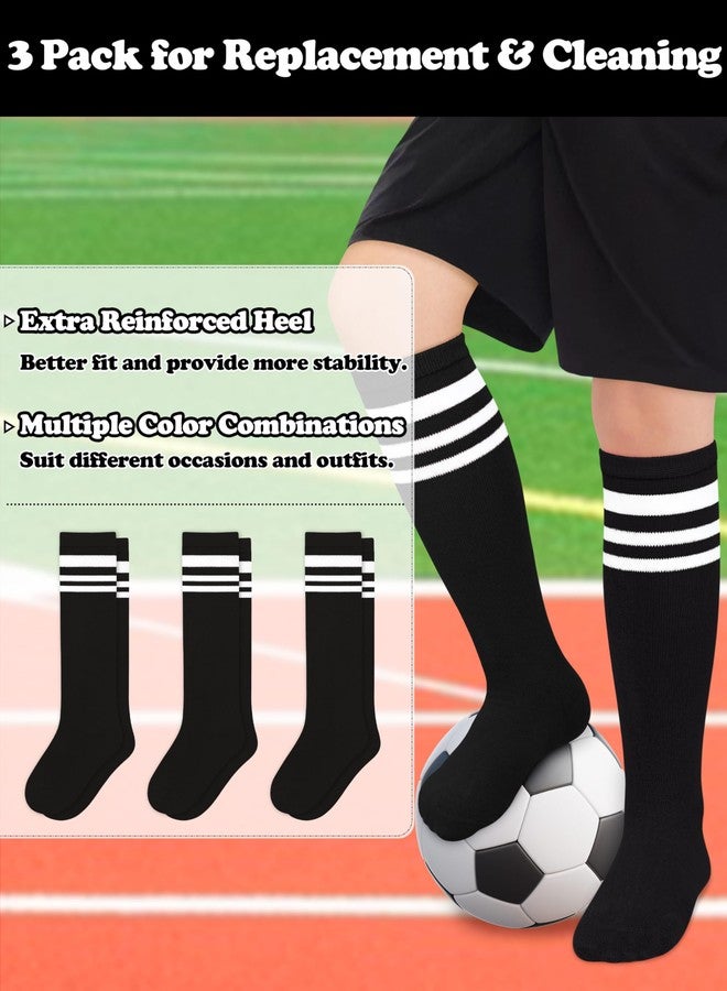 سارفيل جوارب كرة قدم للأطفال الصغار مقاس 4-5 سنوات، جوارب كرة قدم للأطفال من 4 إلى 6 سنوات، جوارب بيسبول للأطفال الصغار، جوارب بيسبول سوداء للأولاد. - Image 3