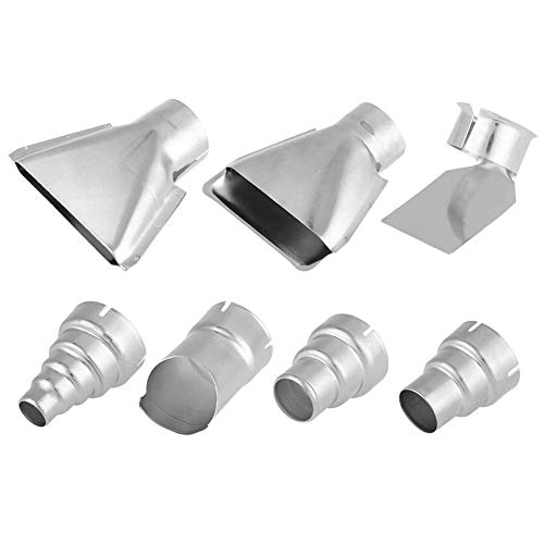 Walfront 7Pcs 35mm Stainless Steel Heat Gun Nozzles Kits for Hot Air Gun Soldering Station Nozzle Tool Heat Gun Nozzle Attachments - Image 1