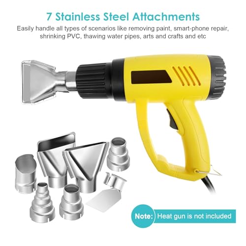 Walfront 7Pcs 35mm Stainless Steel Heat Gun Nozzles Kits for Hot Air Gun Soldering Station Nozzle Tool Heat Gun Nozzle Attachments - Image 3