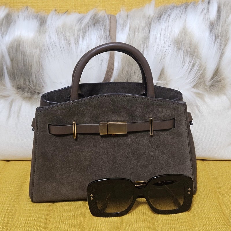 Demellier Hudson Small Suede Bucket Bag - Image 4