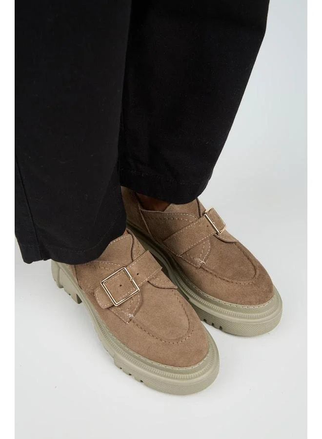 Manijero  Gloria Women's Genuine Leather Loafer with Belt Buckle, Suede Shoe. for Women | Best Price UAE