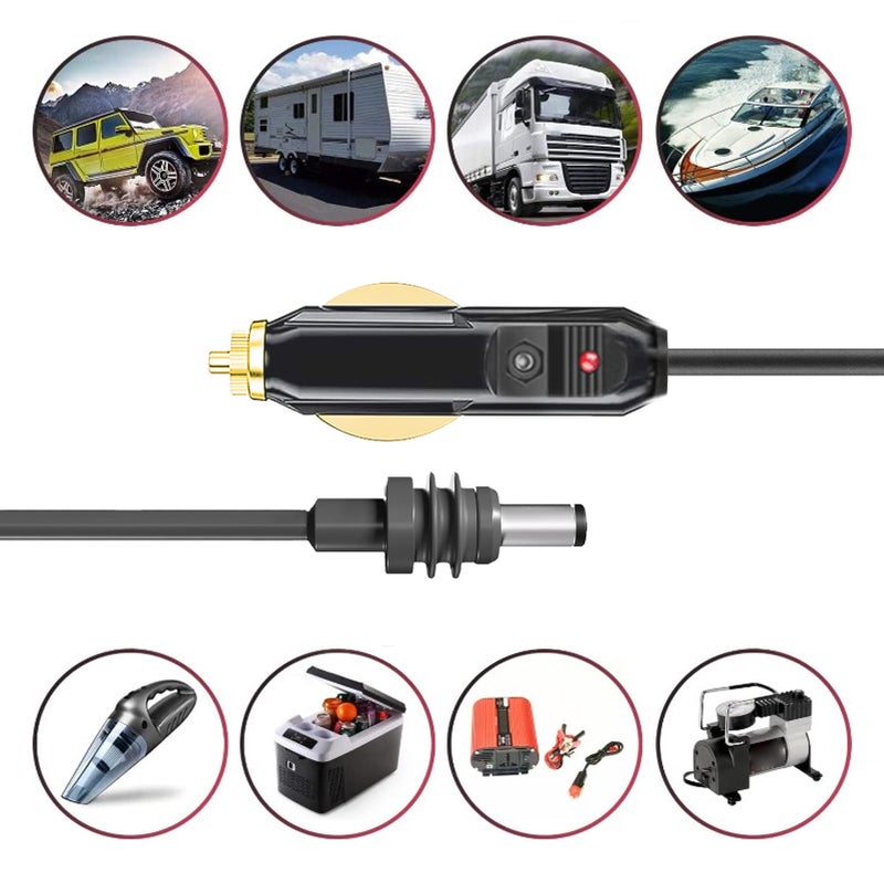 DC Car Power Cable for Satellite 18AWG IP68 Water Resistant Plug and Play DC Car Charger Power Supply Cable for Trucks Buses Lorries Ships 5m / 16.4ft - Image 4