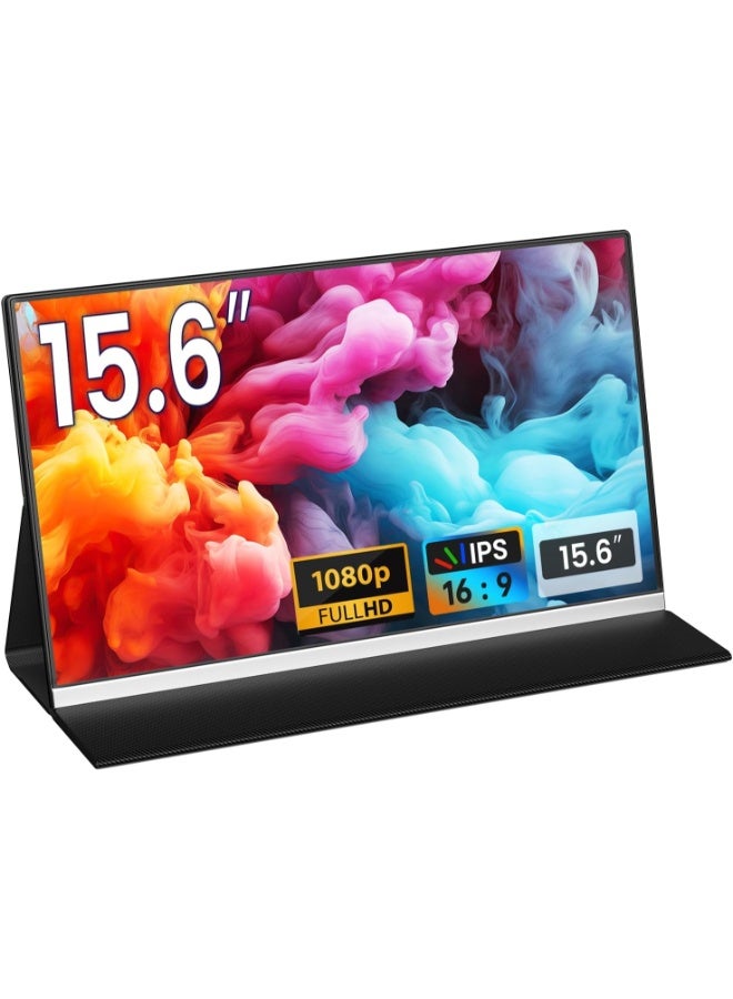 15.6" Portable Monitor Full HD 1080P, Ultra-Slim USB-C & HDMI Second Screen with Eye Care & Speakers, Compatible with Laptop, PC, Mac, Phone, PS5, Xbox, Switch  - Image 1