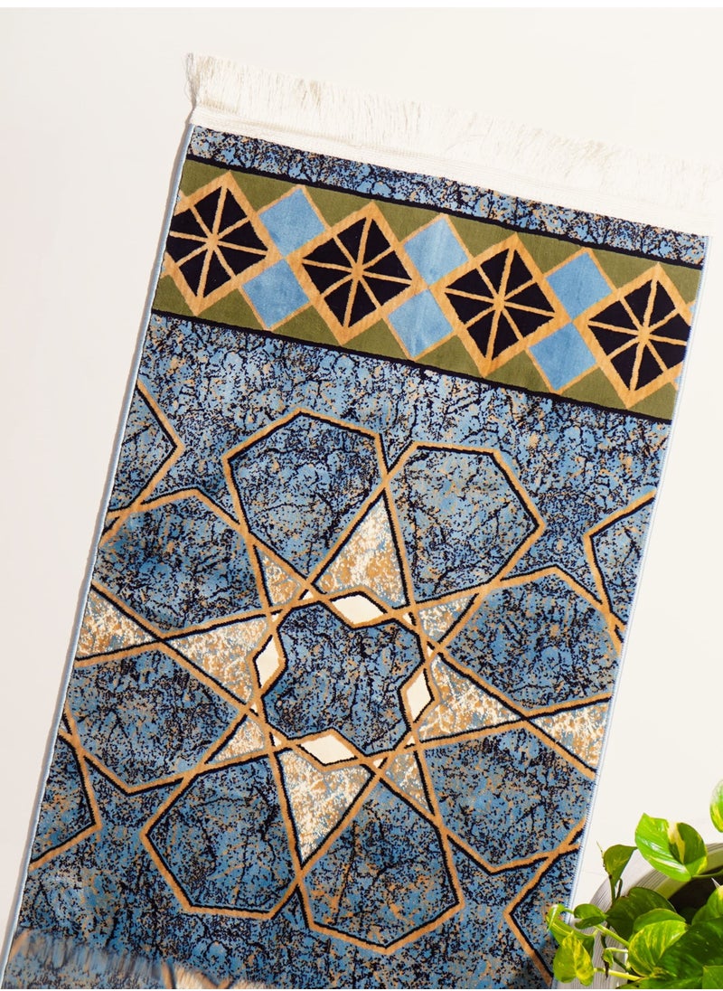 سجادتي - سجادة صلاة الماربل - أزرق - Image 1
