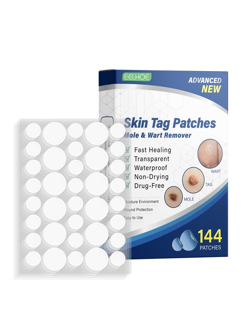 EELHOE Skin Tag Remover Patches Mole Wart Removing Sticker Natural Ingredients 144PCS  - Image 1