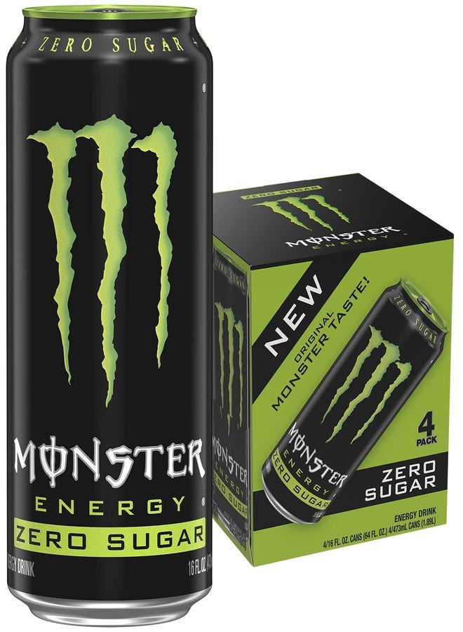 Monster Energy Zero Sugar, Low Calorie Energy Drink, 16 Ounce, 4 Pack - Image 1