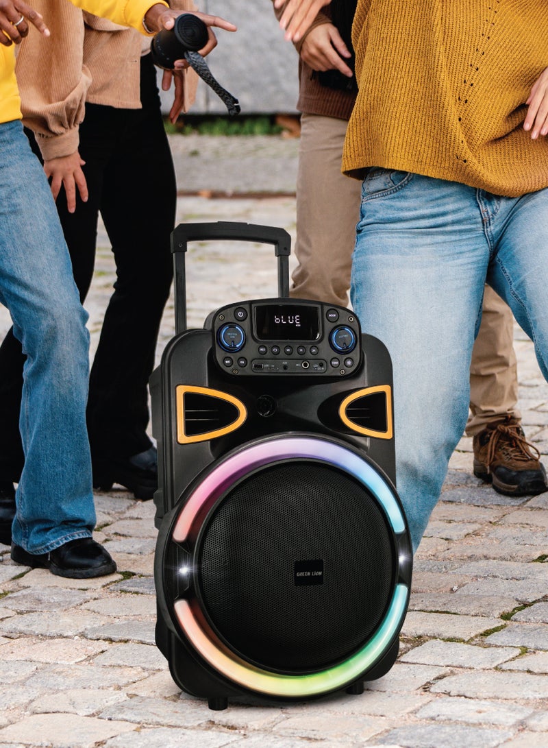 GREEN LION PartyLife 500 Bluetooth Speaker – 50W RMS Power, 4400mAh Battery, Deep Bass, 50Hz-20kHz Frequency, Wireless Mic, Remote Control, Bluetooth 5.0, and Light Show for Immersive Party Experiences - Black  - Image 2