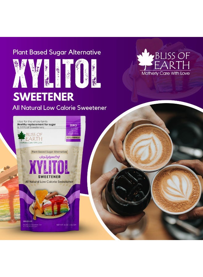 بليس اوف ايرث 1رطل مُحلي إكسيليتول، 100٪ طبيعي، بديل السكر 1:1، مُحلي منخفض المؤشر الجلايسيمي للخبز والشاي والقهوة، (454 جم) - Image 2