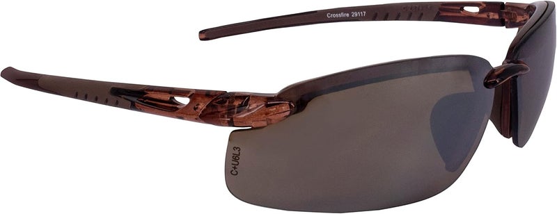 Crossfire 29117 ES5 Safety Glasses with HD Brown Mirror Lens and Crystal Brown Frame - Image 1