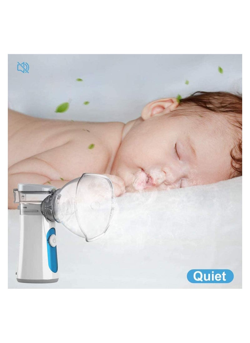 Generic - Portable Nebulizer Machine of Cool Mist, Battery-Operated Ultrasonic Nebulizer for Breathing Problems, Used at Home, Office, Travel(Blue) - Image 1