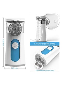 Portable Nebulizer Machine of Cool Mist, Battery-Operated Ultrasonic Nebulizer for Breathing Problems, Used at Home, Office, Travel(Blue)